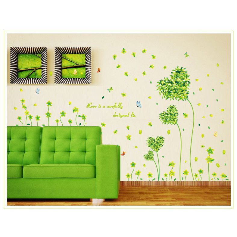 Decal dán tường Trái tim xanh lá 2 DH060