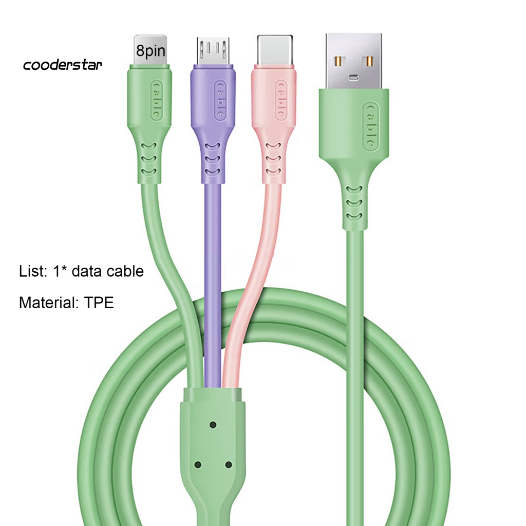 Dây Cáp Sạc USB 5A Đa Năng 3 Trong 1