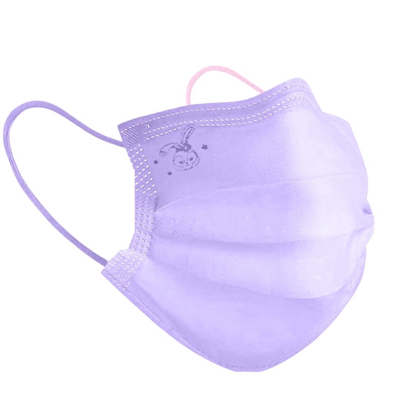 Khẩu trang Hồng Tím logo hình khỉ quai 2 màu cách điệu 3 lớp túi 10/50 cái