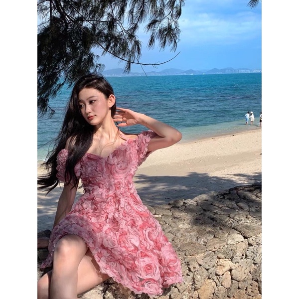 ✨💕Đầm hoa hồng siêu bánh bèo, hàng loại 1