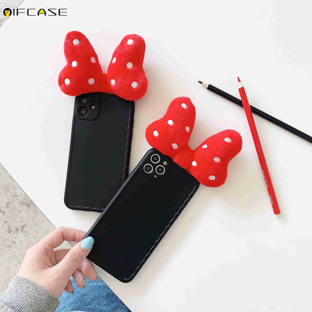 Ốp Điện thoại Gắn Nơ Đáng Yêu Cho Iphone 12 Mini 12 11 Pro Max Xs Max Xr X 7 8 Plus