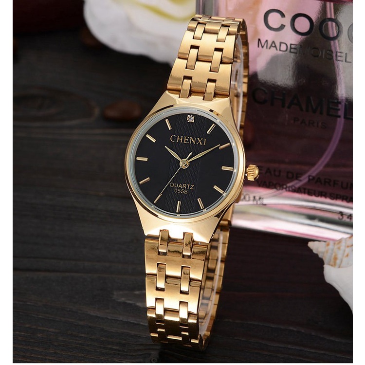 Đồng Hồ Đeo Tay CHENXI Dây Thép Màu Vàng / Bạc Thời Trang Cho Nữ