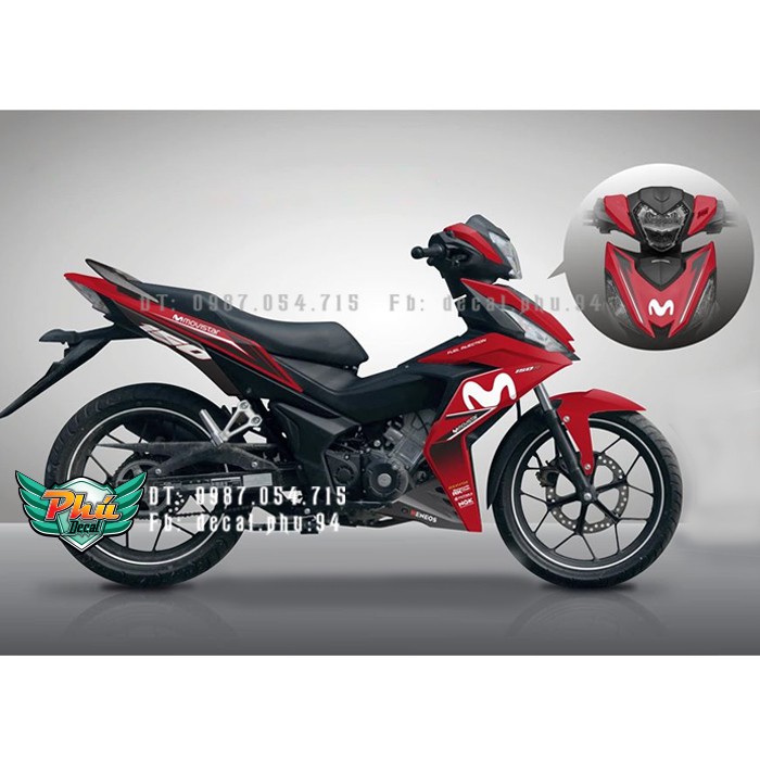 Tem rời Winner Movistar xe đỏ đen 1