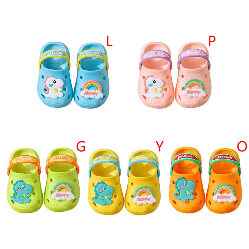 Dép Đế Mềm In Hình Khủng Long Cầu Vồng Dễ Thương Cho Bé