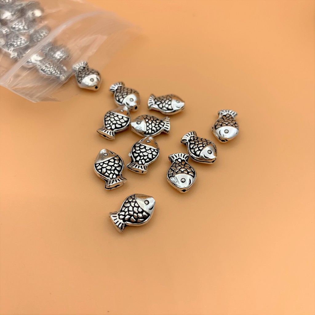 Charm bạc thái nối hình cá - Charm bạc 925 - Mã CA167