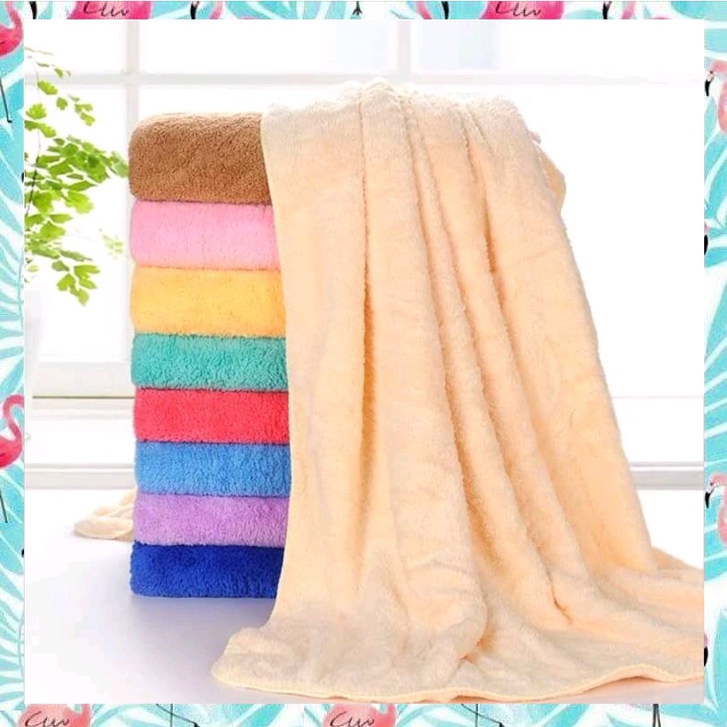 Khăn Lông Cừu Gội Đầu Cho Spa, Sợi Siêu Mịn không ra lông 35x75 (Trung Trơn)