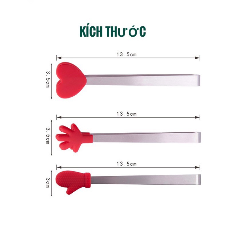 Kẹp Gắp Thức Ăn Hình Bàn Tay Đầu Silicon Thiết Kế Nhỏ Gọn Dễ Gắp Đồ Ăn Dặm Cho Bé, Tiện Dụng Cho Phòng Bếp