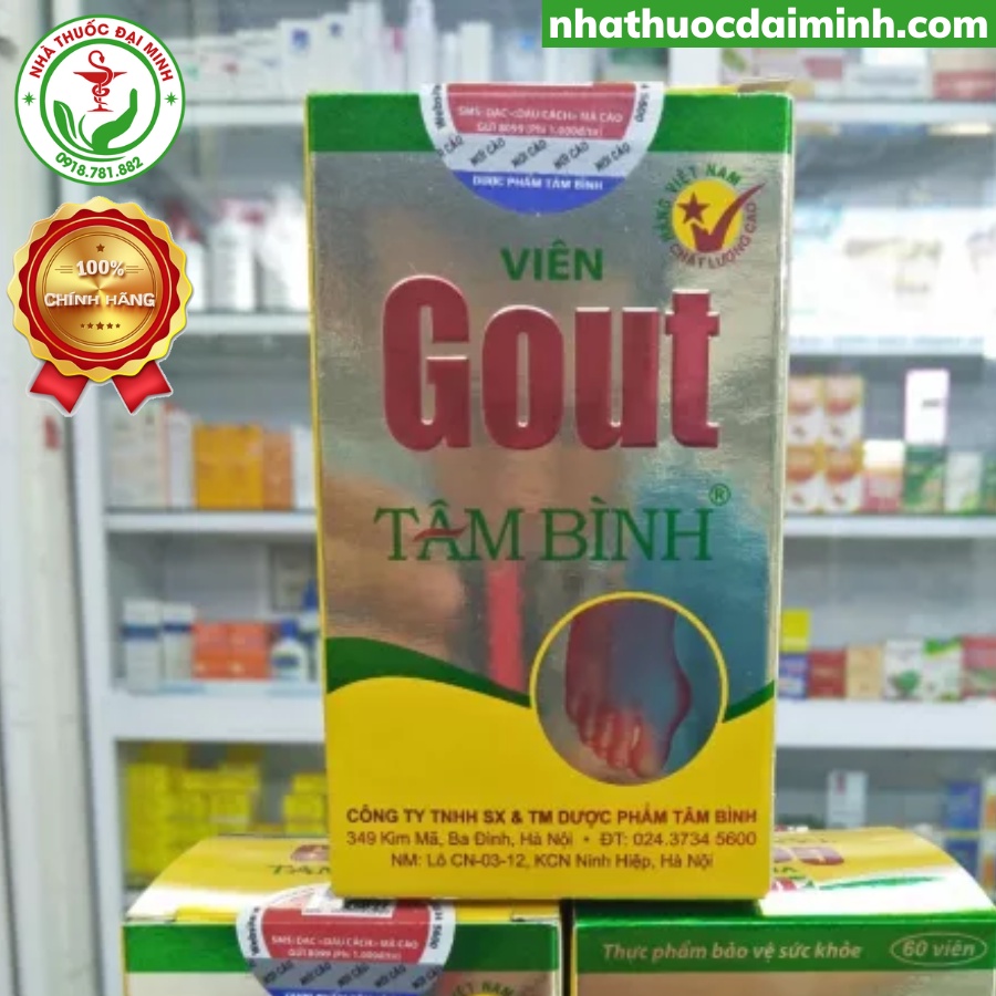 Viên Gout Tâm Bình Lọ 60 Viên - Ngừa & Giảm Bệnh Gout, Đau Khớp