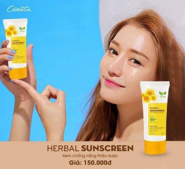 Kem chống nắng thảo dược Herbal Sunscreen giúp chống nắng, sáng hồng da mịn da làm quà tặng đi biển đi chơi đi làm