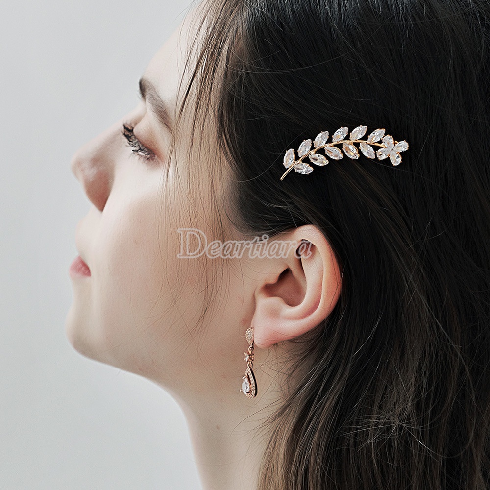 Kẹp Tóc Kim Loại Đính Đá Thời Trang Cho Nữ