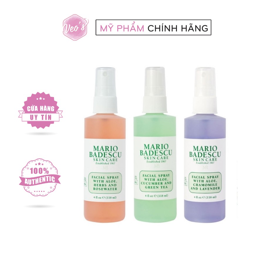 Nước Hoa Hồng Mario Badescu Facial Spray 118ml -236ml