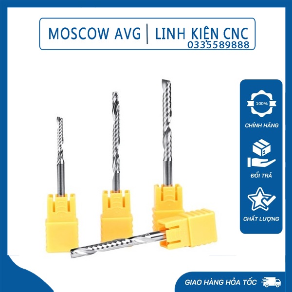 Mũi Cắt Quảng Cáo Cắt Mica Mdf Fomex Foam, Mũi Cắt Xoắn 1 Me Cốt 3.175mm Lưỡi 3.175mm Độ Dài Lưỡi 12 17 22 32