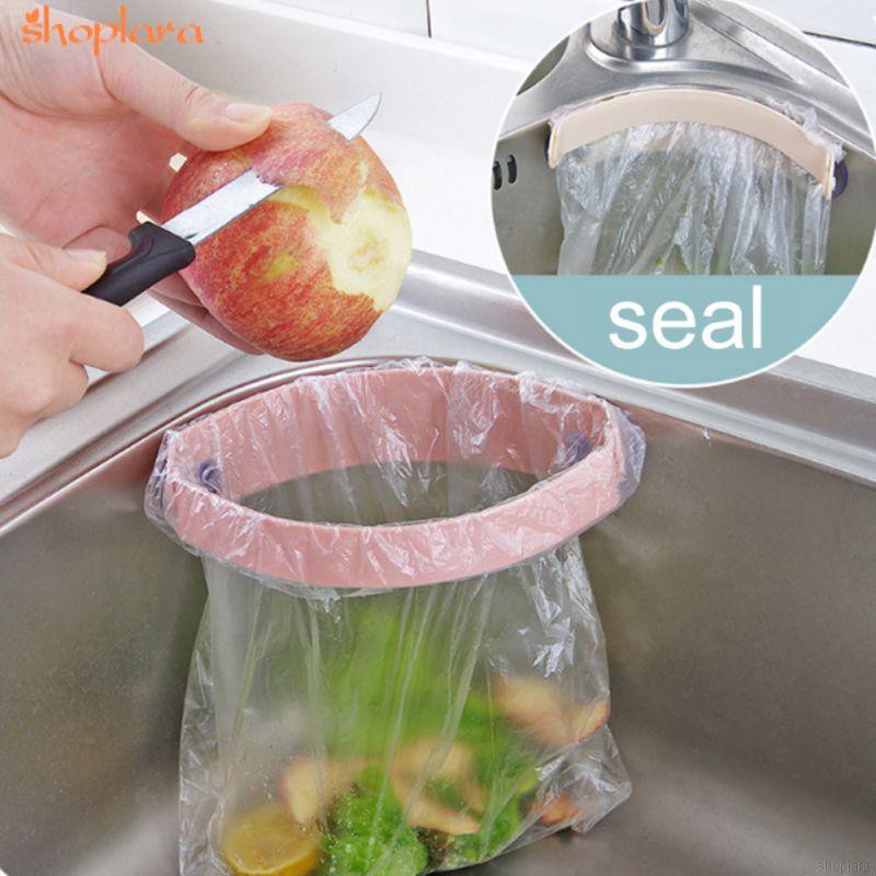 Closable Kitchen Sink Garbage Sucker Clip Garbage Bag Rack Sink Trash Holder