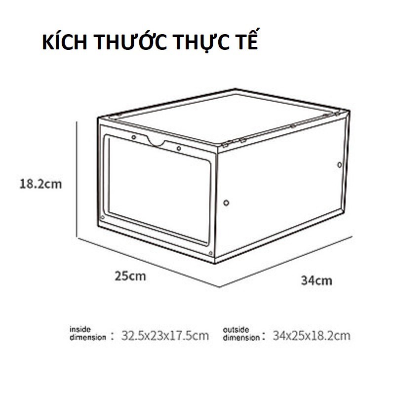 Hộp đựng giày LẮP GHÉP hộp để giày nhựa cứng trong suốt thông minh lắp ghép Việt Nhật size lớn Sneaker Box