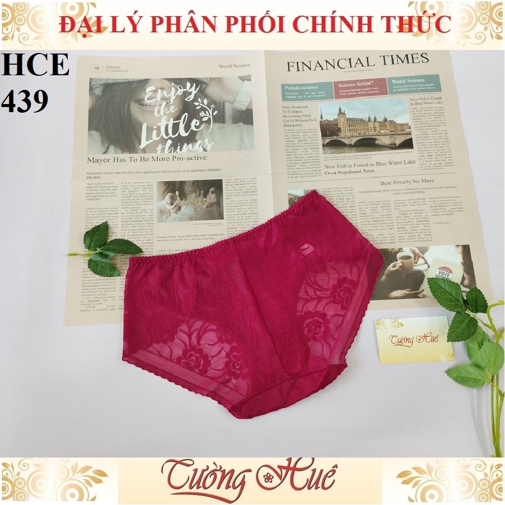 Quần lót nữ Cosy HCE 439 ren thêu hoa lưng cao.