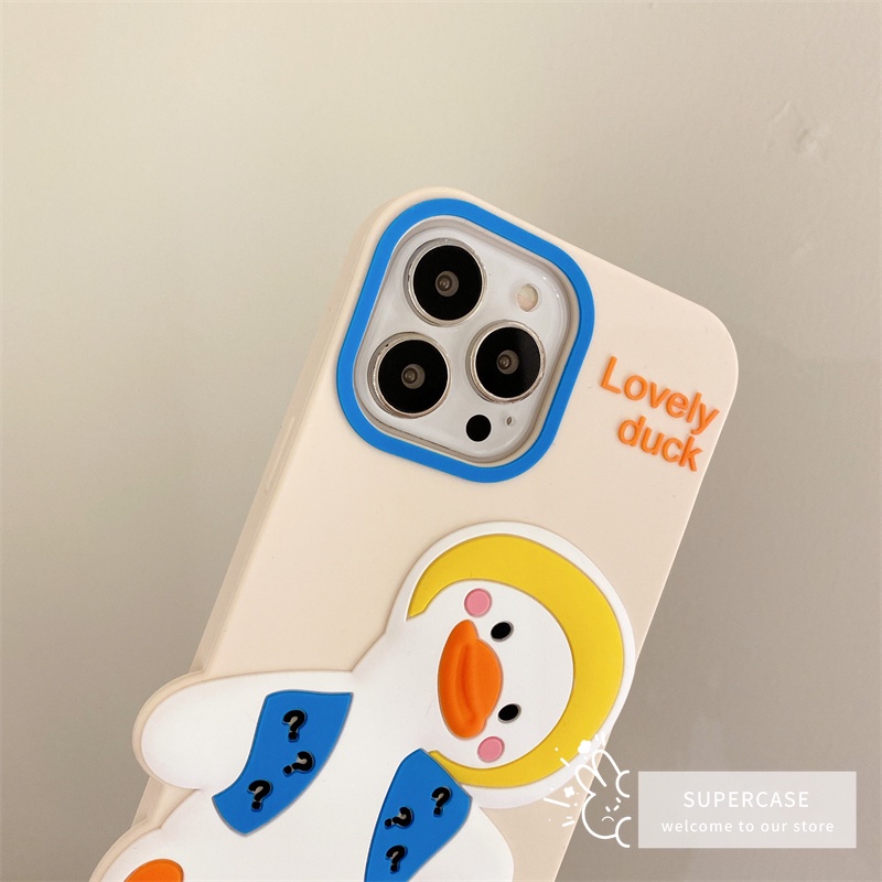Ốp Điện Thoại Silicon Mềm Họa Tiết Chú Vịt Hoạt Hình Cho iPhone 13 12 11 Pro Max XR XS Max X 8 7 6 6s Plus SE 2022 2020