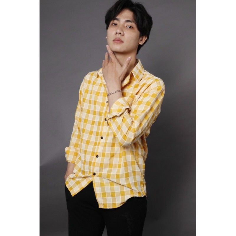 Sơ mi caro nam không nhăn vải mát, thiết kế