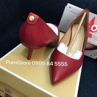 Giày M//k Flex Kitten Pump Red Leather, màu đỏ trầm, hàng chính hãng từ USA