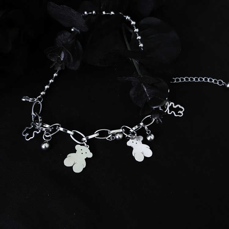 Vòng Tay Đôi Bằng Thép Không Gỉ Hình Gấu Dễ Thương | BigBuy360 - bigbuy360.vn