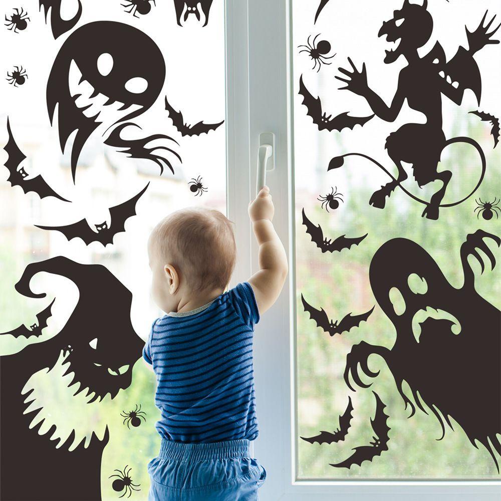 Sticker Dán Tường Họa Tiết Hình Con Ma Dùng Trang Trí Halloween