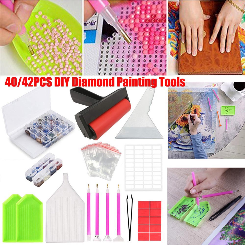 Bộ 40/42 Dụng Cụ Làm Tranh Đính Đá DIY Chuyên Dụng