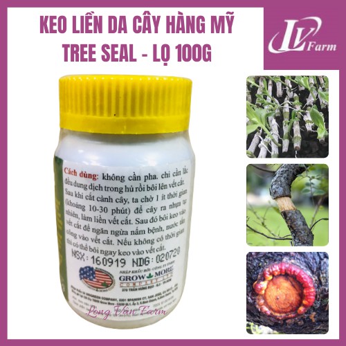 Keo Liền Da Cây Mỹ TREE SEAL - Lọ 100g Keo Đen - Keo Liền Sẹo, Vết Cắt, Hỗ Trợ Chiết Cành Cho Hoa Lan, Cây Cảnh