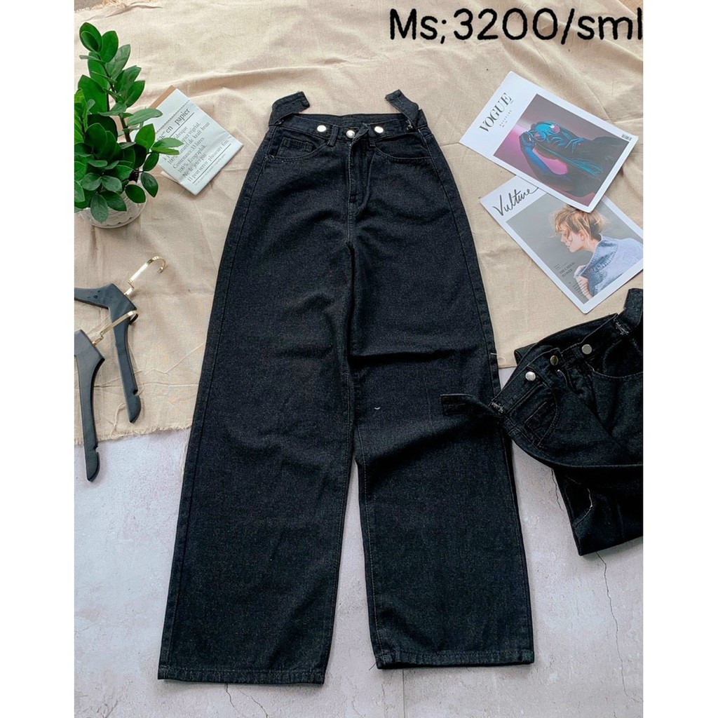 Quần jeans suông dài phối 3 cúc Q040