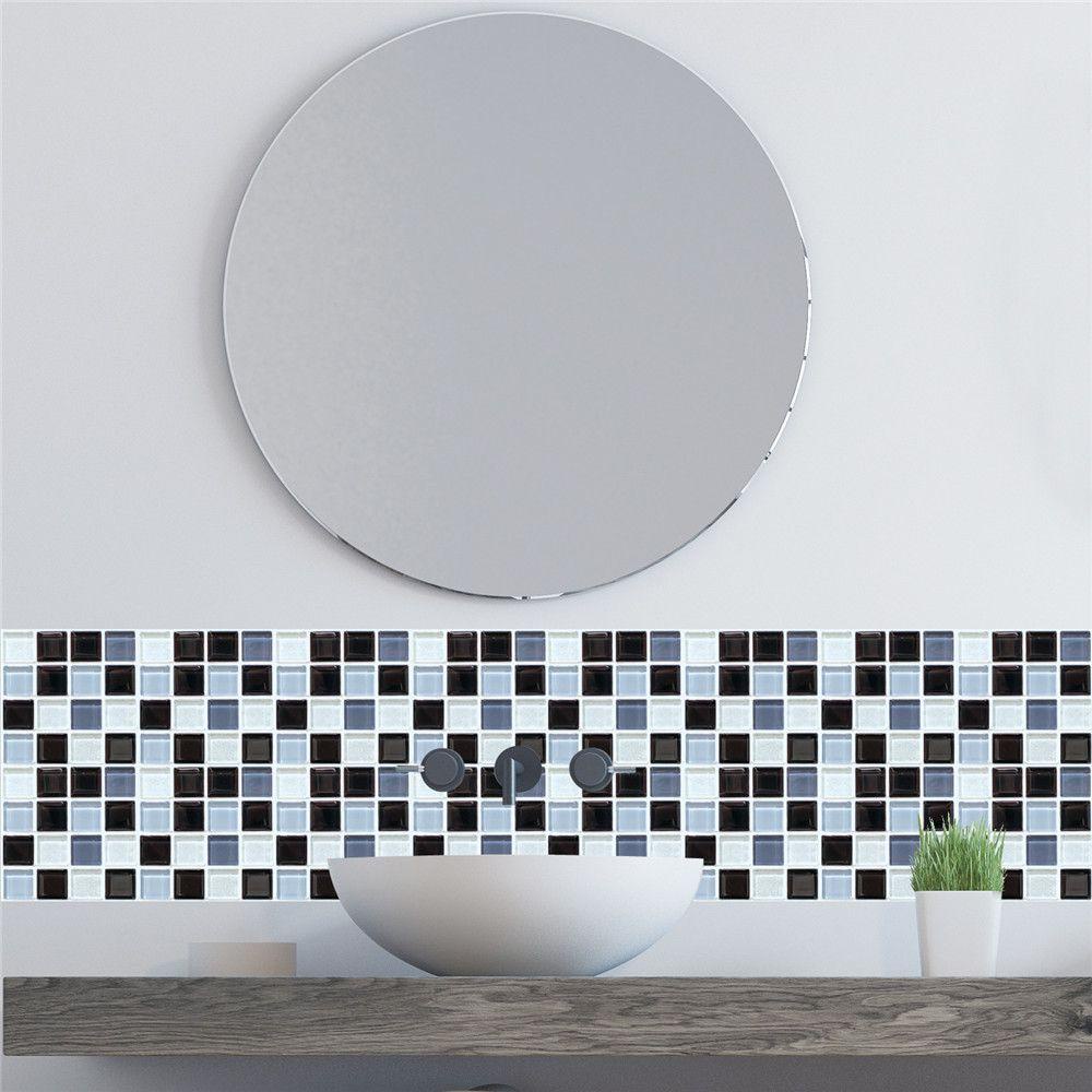 Bộ 6 Miếng Dán Tường / Sàn Nhà Họa Tiết Gạch 3D Độc Đáo Trang Trí Nhà Cửa
