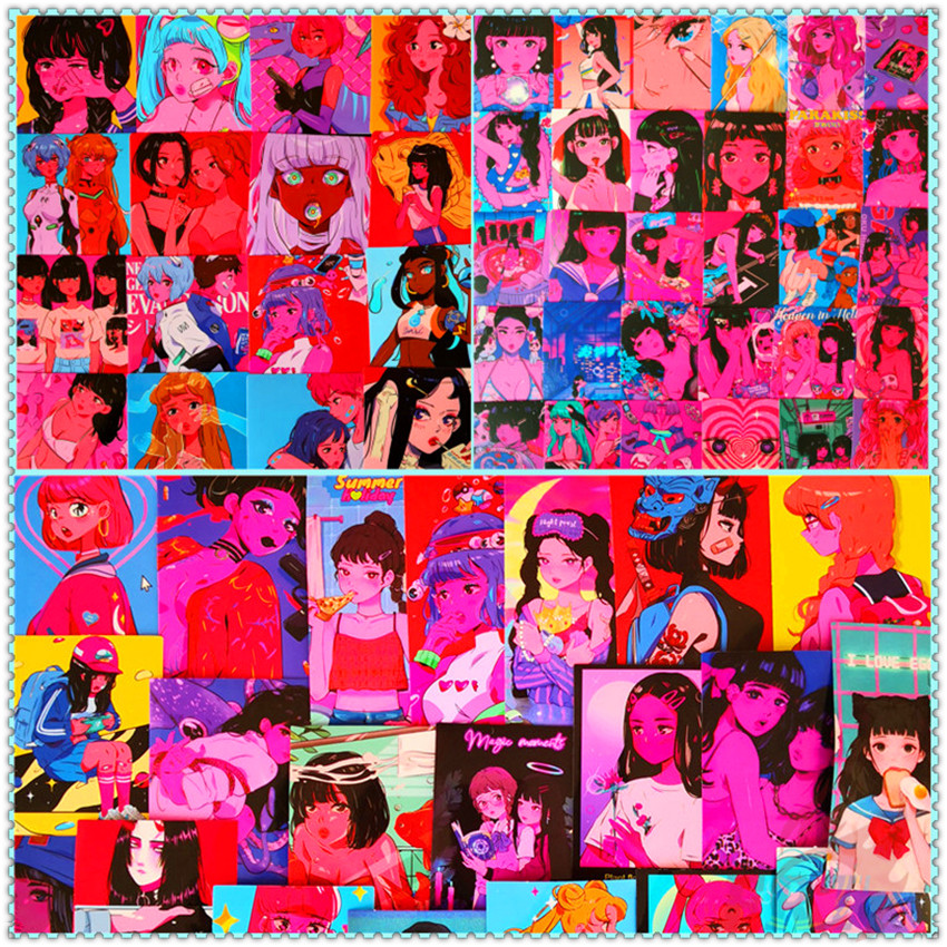 Bộ Sticker Dán Tường Chống Nước Diy Hình Cô Gái Tokyo Girl (A-20; B-30; C-36 cái)