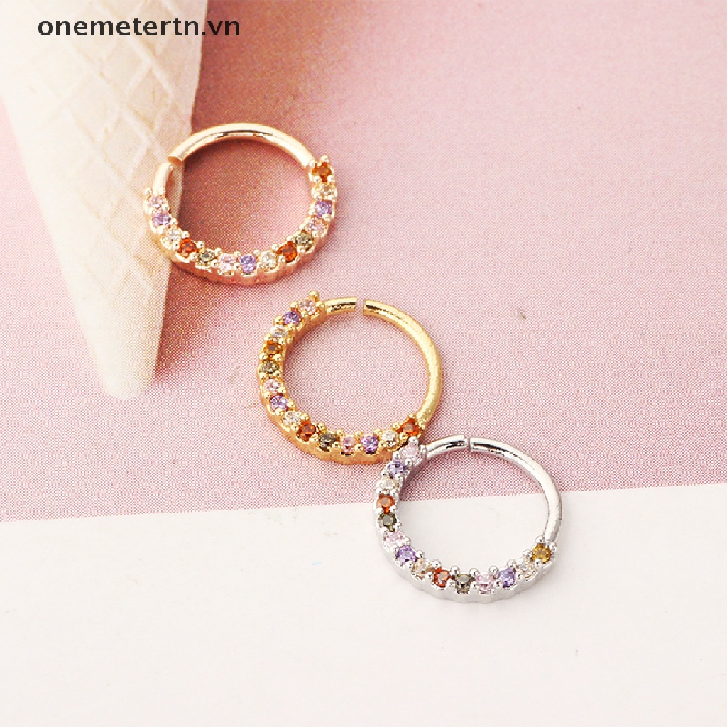 Onemetertn Khuyên Mũi Bằng Thép Không Gỉ Đính Đá Zircon Nhiều Màu
