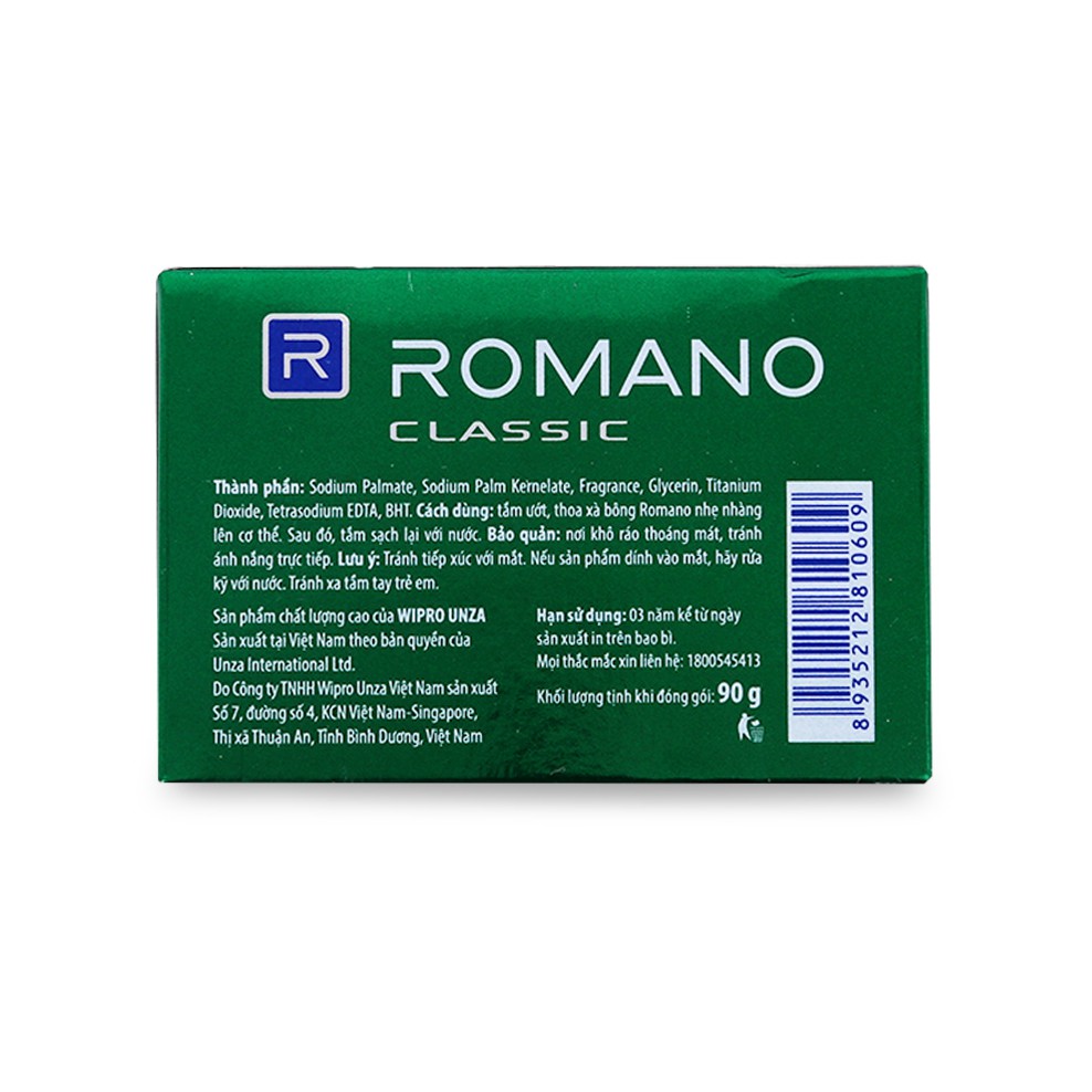Xà bông nước hoa thơm Romano Classic (90g)