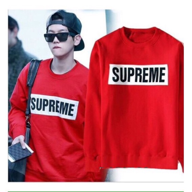 Áo SWEATER THU ĐÔNG SUPREME + HÌNH THẬT SHOP TỰ CHỤP