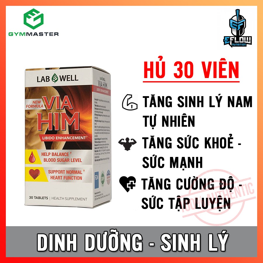 Viên Bổ Sung Dinh Dưỡng Khoáng Chất Giúp Tăng Sinh Lý - Sức Khoẻ - Tăng Cơ Nam Giới VIA HIM 30 Viên