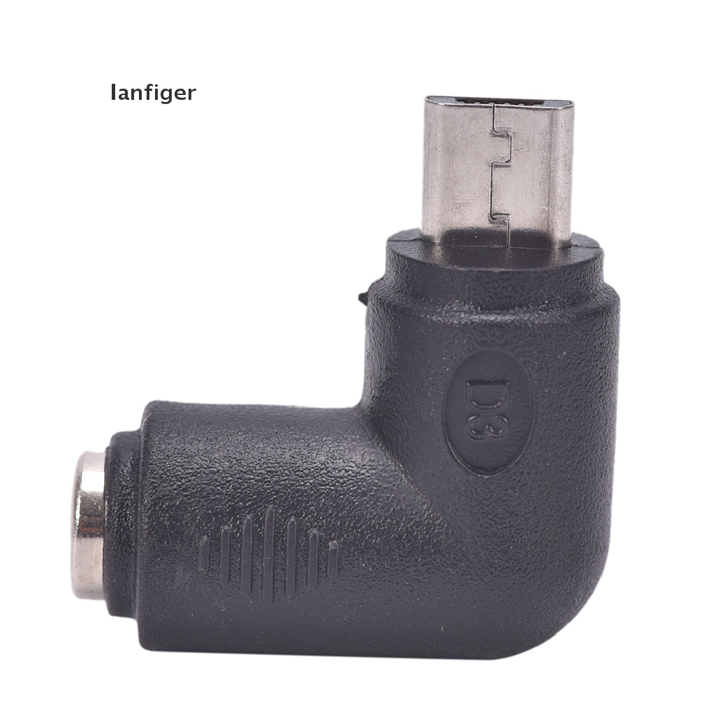 Set 2 Bộ Chuyển Đổi Nguồn Điện DC 5.5X2.1Mm Female Sang Micro USB 5 Pin Male Right