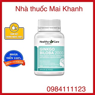 Bổ não Healthy Care Gingko Biloba 2000mg 100 viên