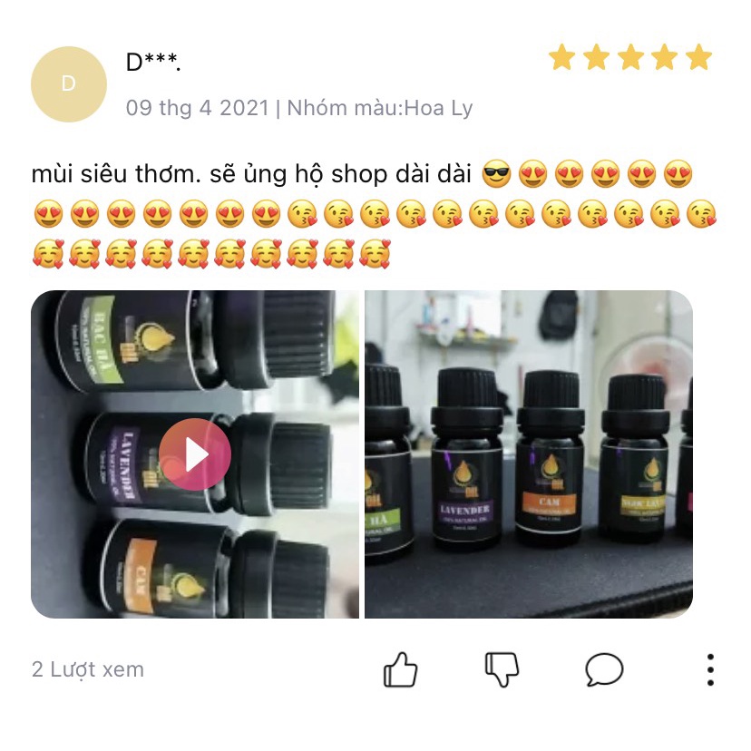 Combo 12 lọ 10ml tinh dầu xông phòng thiên nhiên cao cấp dùng cho máy xông tinh dầu,máy tạo ẩm