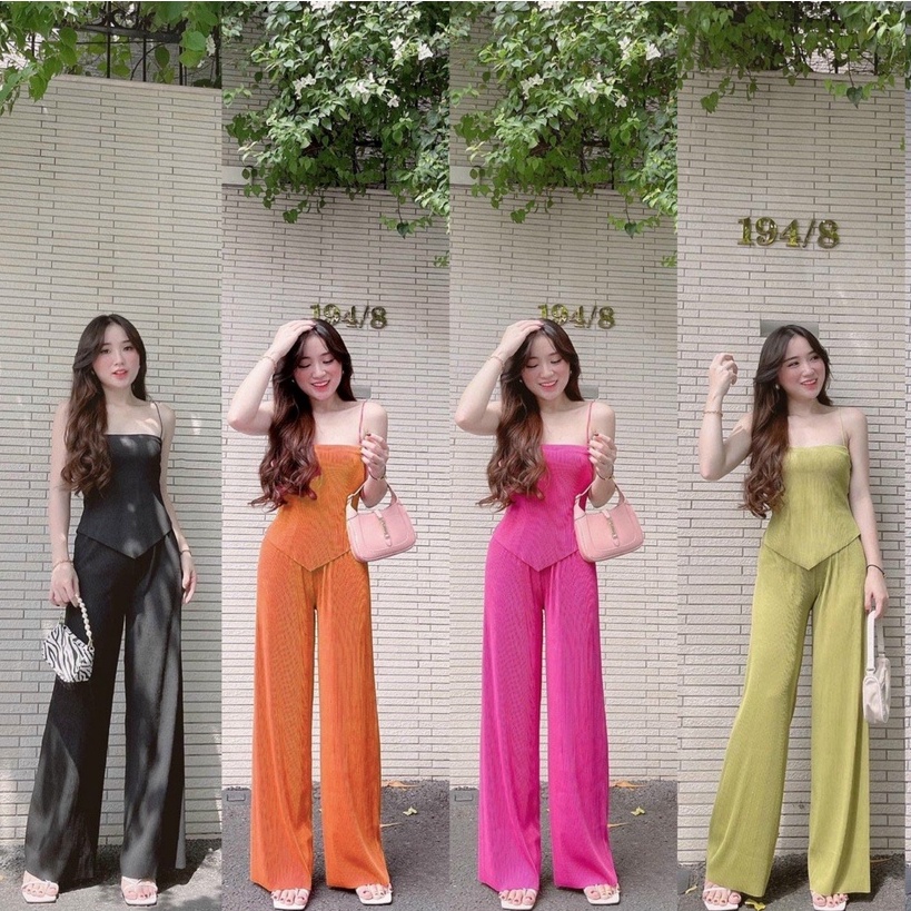 Set đồ bộ nữ dập ly vải thun đũi dày dặn chuẩn phom