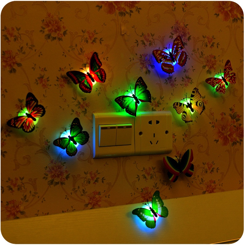 Đèn LED Nhiều Màu Hình Bướm / Bướm Trang Trí Tường / Cửa Tủ Xinh Xắn