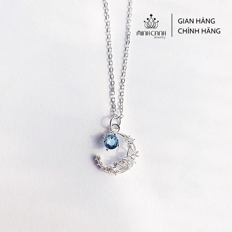 Dây Chuyền Bạc Nữ Mặt Trăng Đính Đá Sang Trọng - Minh Canh Jewelry