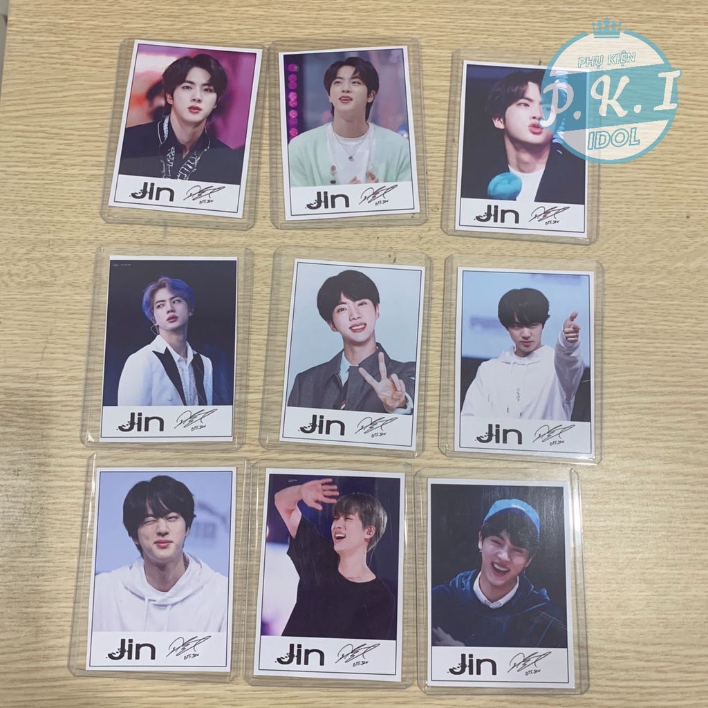 Bộ 9 Lomo Card Jin BTS Có Chữ Kí - Tặng Thêm 9 Toploader Đựng Ảnh Chất Lượng