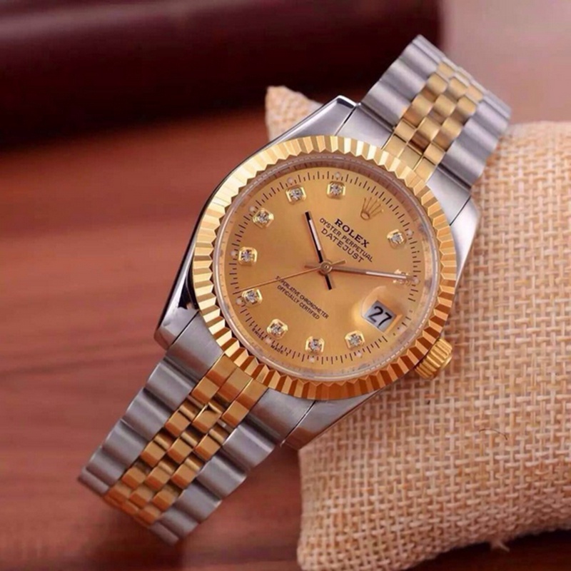 Luxury Brand Rolex Classic Gold Silver Datejust Women Men Alloy Watch Aa Watches