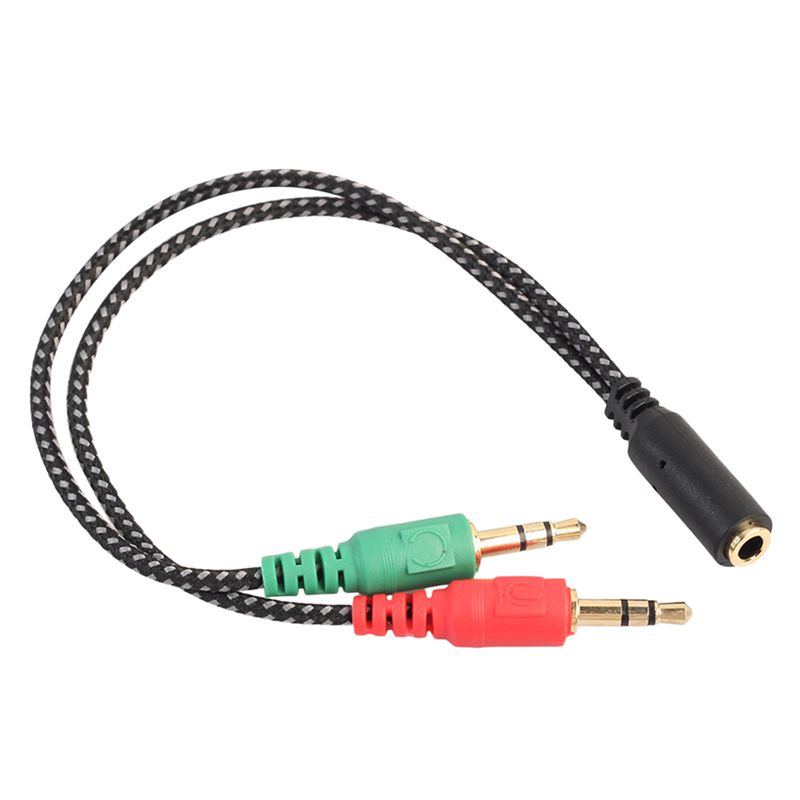 Dây cáp âm thanh kết nối tai nghe và micro chuyển đổi cổng 3.5mm sang hai giắc cắm 3.5mm dành cho máy tính bàn