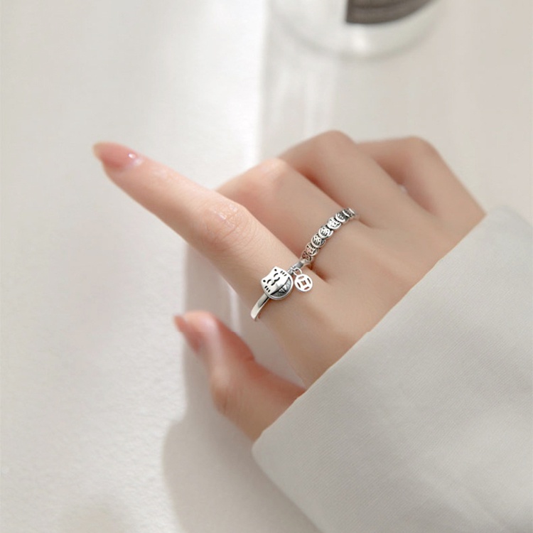 Bộ nhẫn nữ bạc Thái S925 mang may mắn và tài lộc - N97