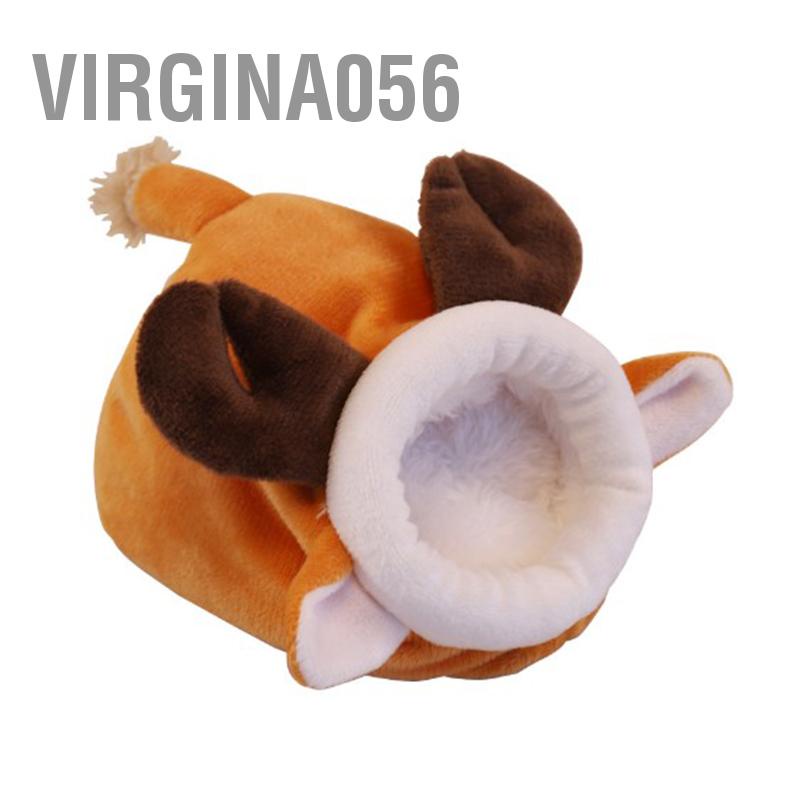 Virgina056 Giường Hamster Ấm áp Mềm mại Hình dạng Động vật Dễ thương Dày dặn Ngôi nhà Nhỏ dành cho Thú cưng Mùa đông Đường lượn Gấu vàng