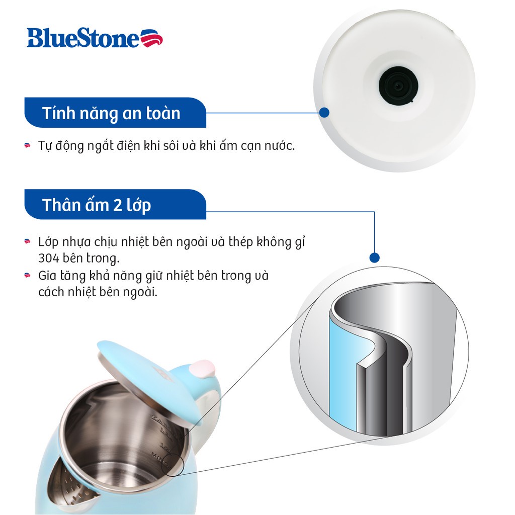 Bình đun siêu tốc Bluestone 1.7 lít KTB-3458