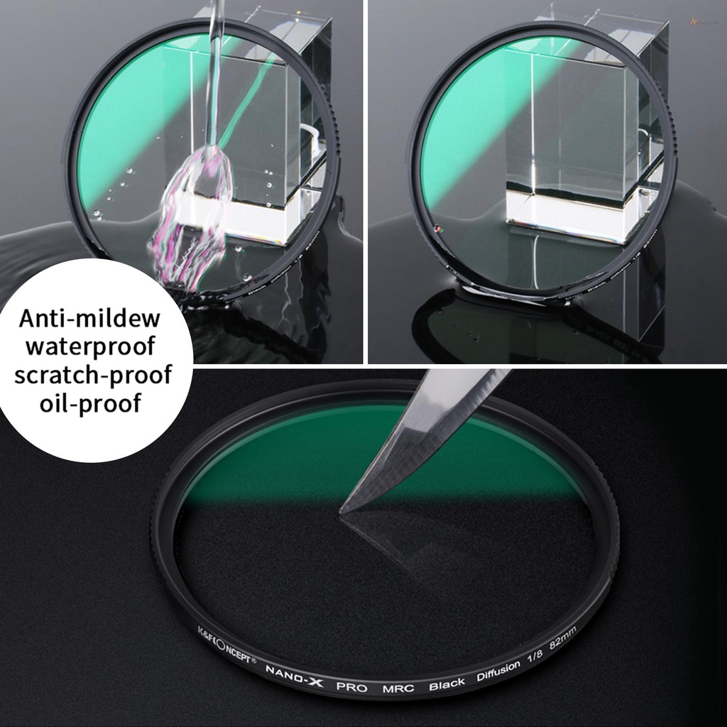 Kính lọc CONCEPT mềm 1/8 màu đen chống thấm nước chống trầy xước đường kính 82mm dành cho máy ảnh