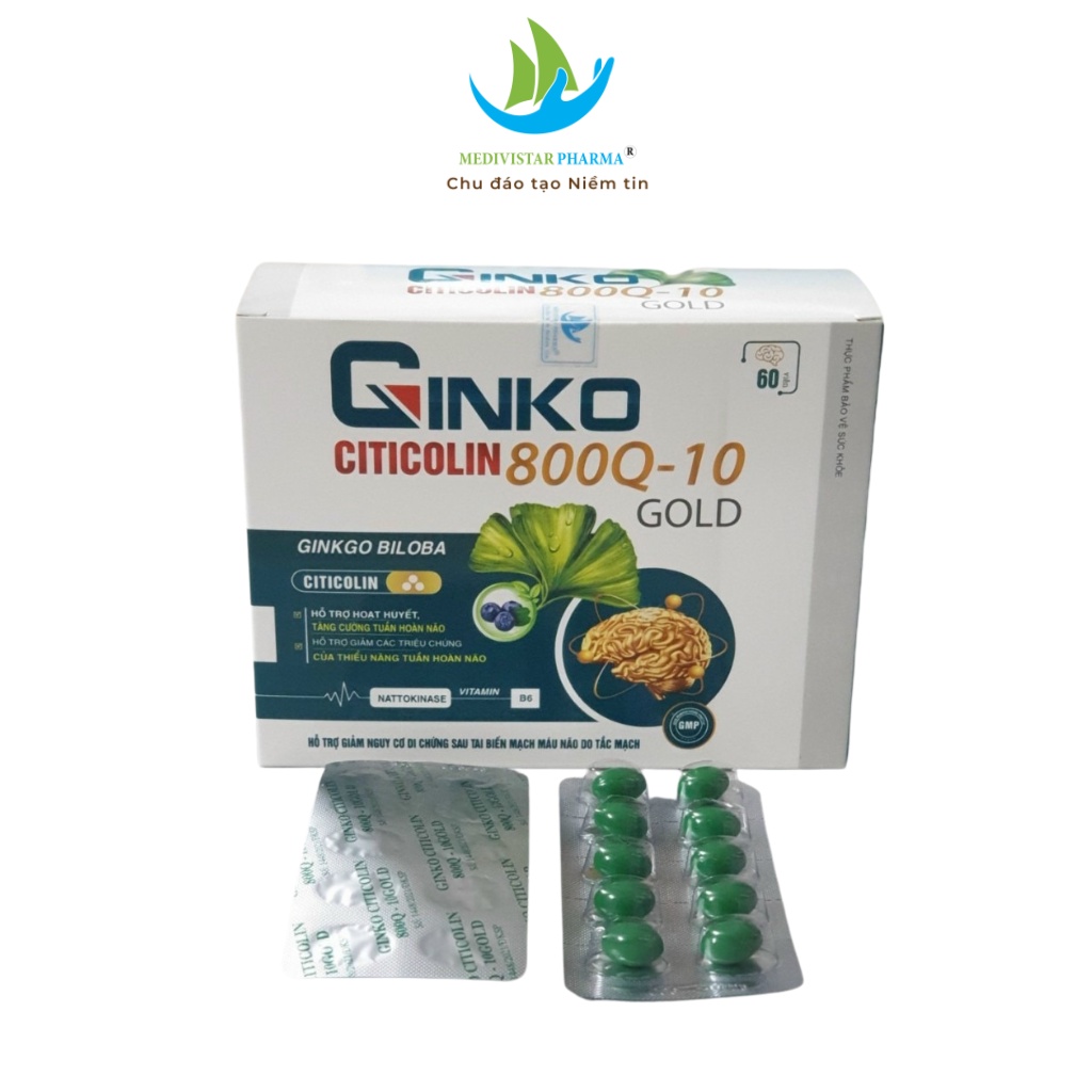 Hoạt Huyết Ginko Citicolin MEDIVISTAR PHARMA Tăng Cường Tuần Hoàn Não