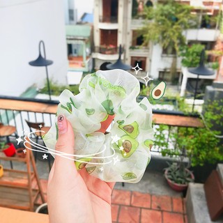 Cột Tóc Vải Scrunchies - Dây Buộc Tóc Scrunchies ( Quả Bơ )