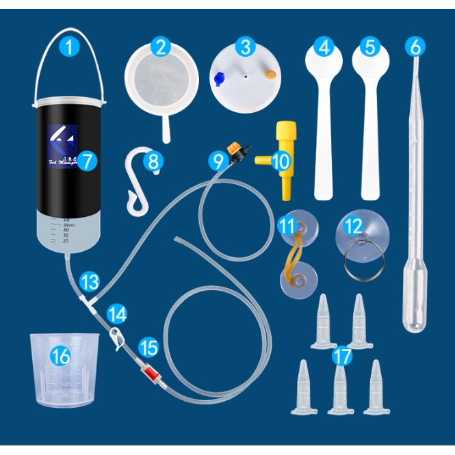 Bình ấp Artemia xịn sò loại 1,2 lít và loại 250ml, đầy đủ phụ kiện như hình