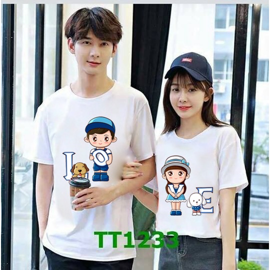 áo đôi nam nữ thời trang giá sỉ in hình theo mẫu yêu cầu